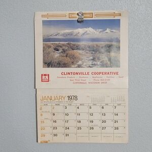 1978 Clintonville CoopWall Calendar Pencil Holder‎ Clintonville Wisconsin